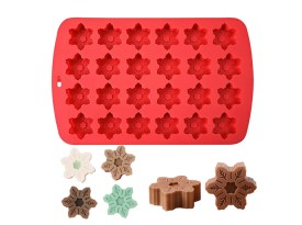 Molde silicona 24 copos de nieve